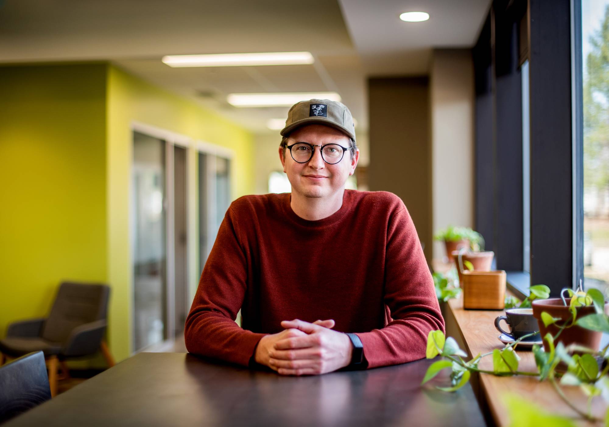 GVSU graduate student smiling at the camera